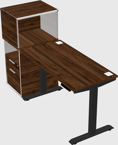 Single motor electric desk w/cabinet