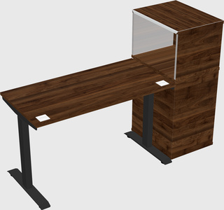 Single motor electric desk w/cabinet