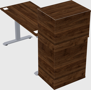 Single motor electric desk w/cabinet