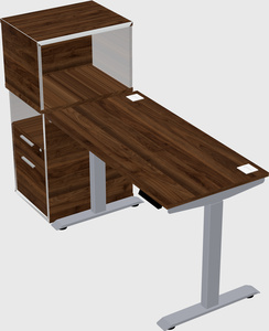 Single motor electric desk w/cabinet