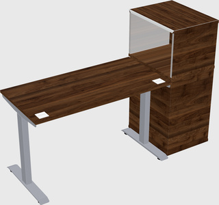 Single motor electric desk w/cabinet
