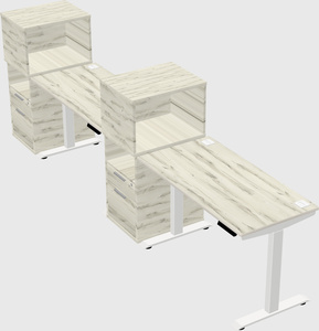 Single motor electric desk w/cabinet