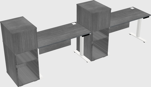 Single motor electric desk w/cabinet