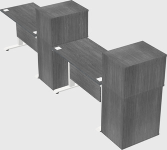Single motor electric desk w/cabinet