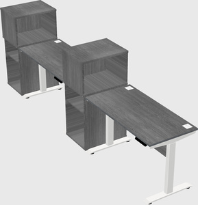Single motor electric desk w/cabinet