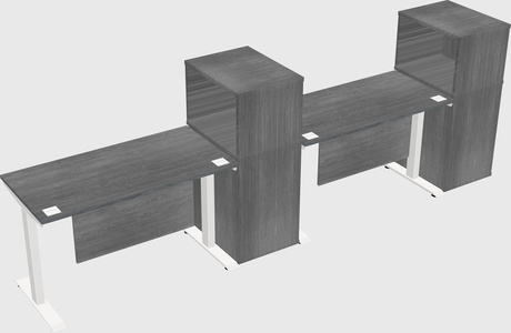 Single motor electric desk w/cabinet