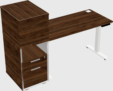 Single Motor Electric Desk W/cabinet