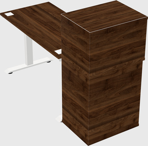 Single motor electric desk w/cabinet