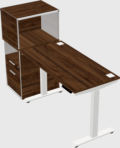 Single motor electric desk w/cabinet