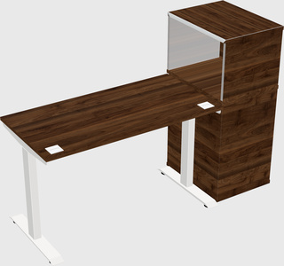 Single motor electric desk w/cabinet