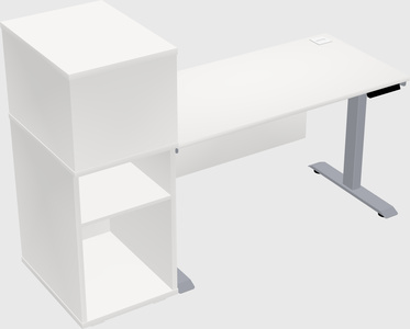 Single motor electric desk w/cabinet