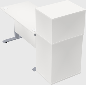 Single motor electric desk w/cabinet