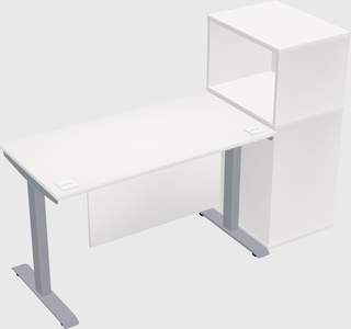 Single motor electric desk w/cabinet