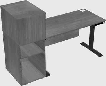 Single motor electric desk w/cabinet