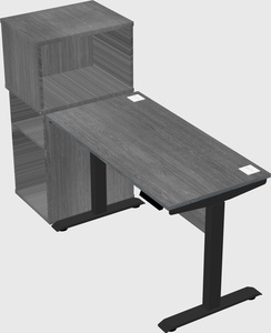Single motor electric desk w/cabinet