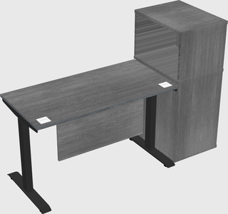 Single motor electric desk w/cabinet