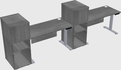 Single motor electric desk w/cabinet