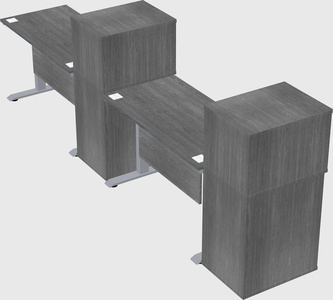 Single motor electric desk w/cabinet