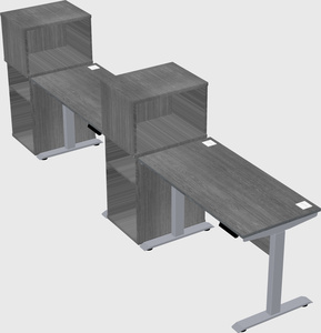 Single motor electric desk w/cabinet