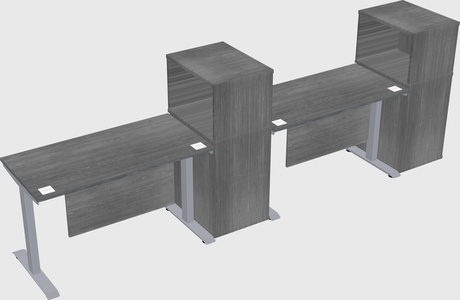 Single motor electric desk w/cabinet