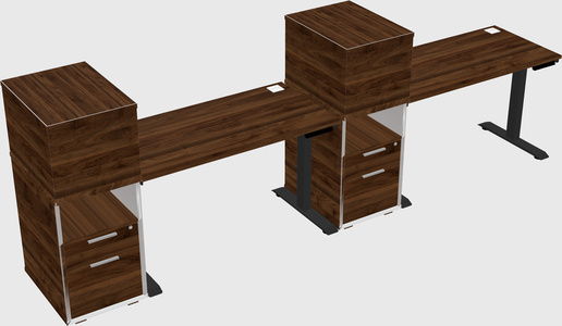 Single motor electric desk w/cabinet