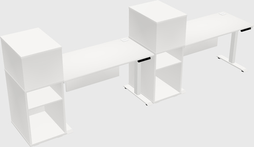 Single Motor Electric Desk W/cabinet