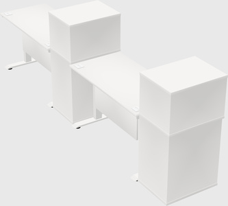 Single motor electric desk w/cabinet