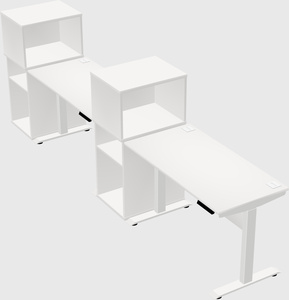 Single motor electric desk w/cabinet