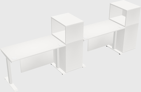 Single motor electric desk w/cabinet