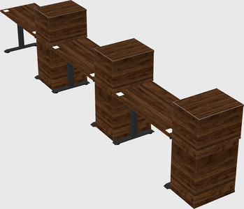 Single motor electric desk w/cabinet