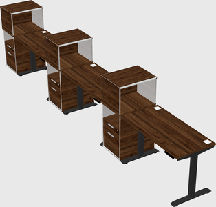 Single motor electric desk w/cabinet