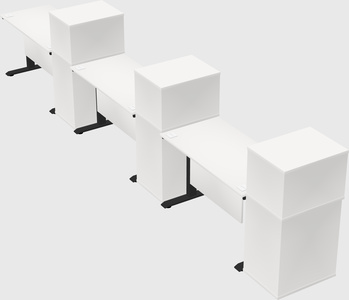 Single motor electric desk w/cabinet