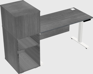 Single motor electric desk w/cabinet
