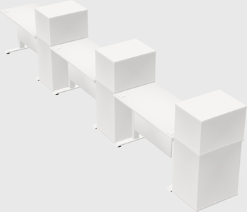 Single motor electric desk w/cabinet
