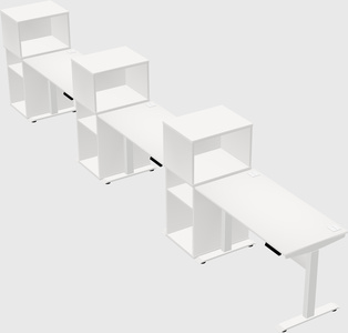 Single motor electric desk w/cabinet