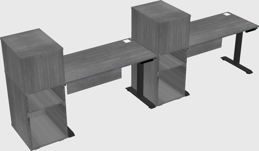 Single motor electric desk w/cabinet
