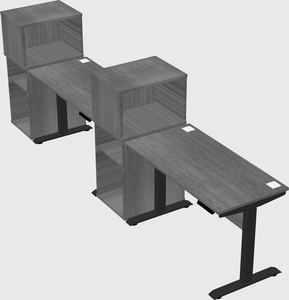 Single motor electric desk w/cabinet