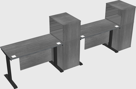 Single motor electric desk w/cabinet