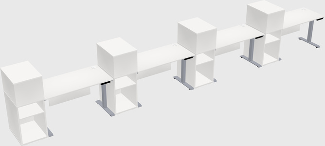 Single motor electric desk w/cabinet