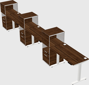 Single motor electric desk w/cabinet