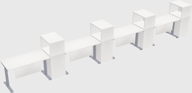Single motor electric desk w/cabinet