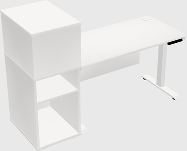 Single Motor Electric Desk W/cabinet