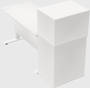 Single motor electric desk w/cabinet