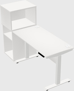 Single motor electric desk w/cabinet