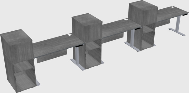 Single motor electric desk w/cabinet