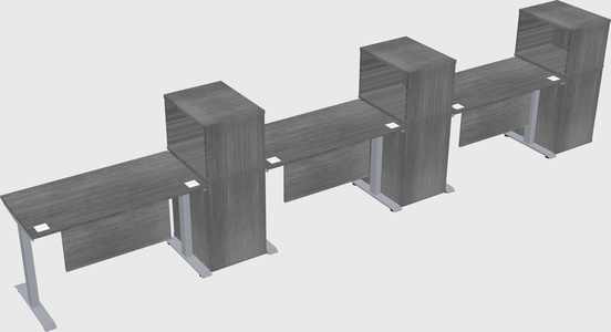 Single motor electric desk w/cabinet
