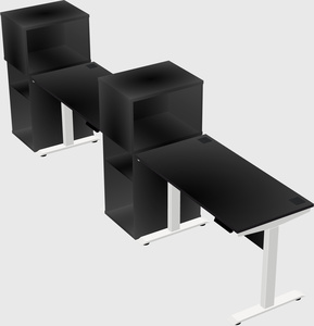 Single motor electric desk w/cabinet