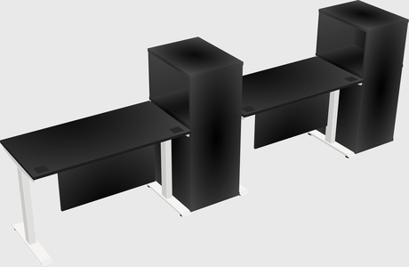 Single motor electric desk w/cabinet