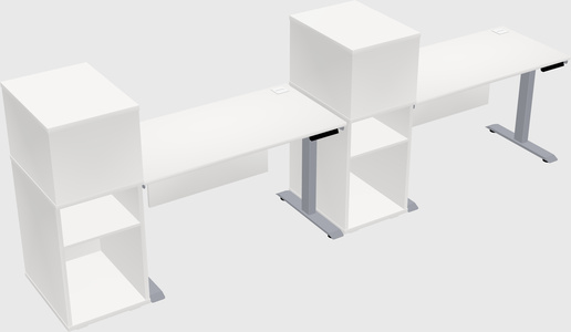 Single motor electric desk w/cabinet