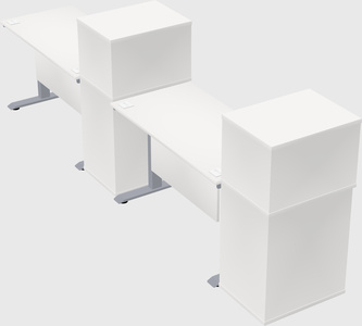 Single motor electric desk w/cabinet